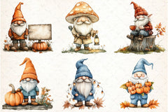 Autumn Gnomes Clipart Bundle 1 - CraftNest - Digital Crafting and Art