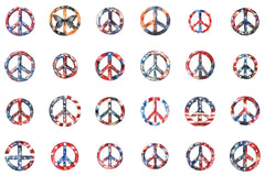 4th of July Peace Sign Clipart - CraftNest - Digital Crafting and Art