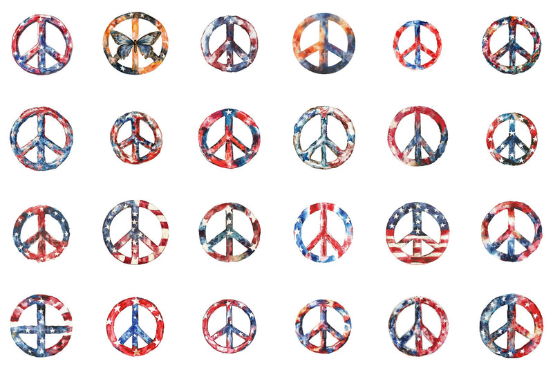 4th of July Peace Sign Clipart - CraftNest - Digital Crafting and Art