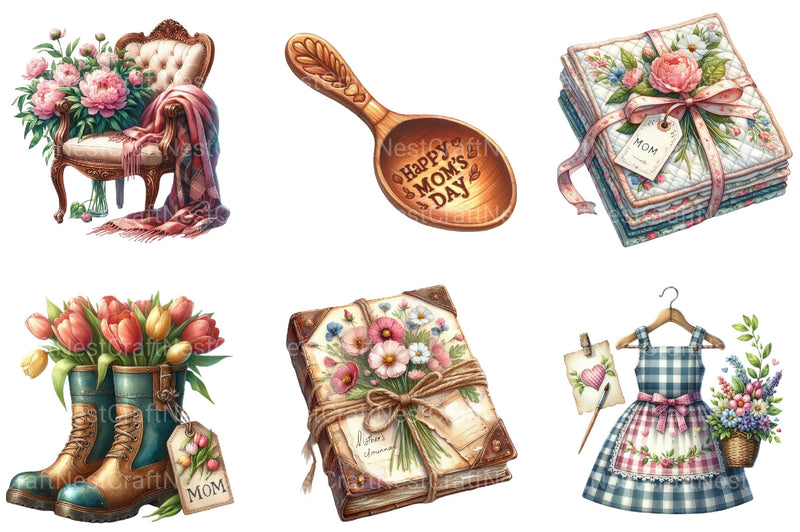 Rustic Mothers Day Clipart - CraftNest - Digital Crafting and Art