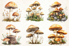 Mushroom Clipart Bundle 2 - CraftNest - Digital Crafting and Art
