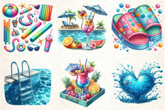 Summer Pool Party Clipart Bundle - CraftNest - Digital Crafting and Art