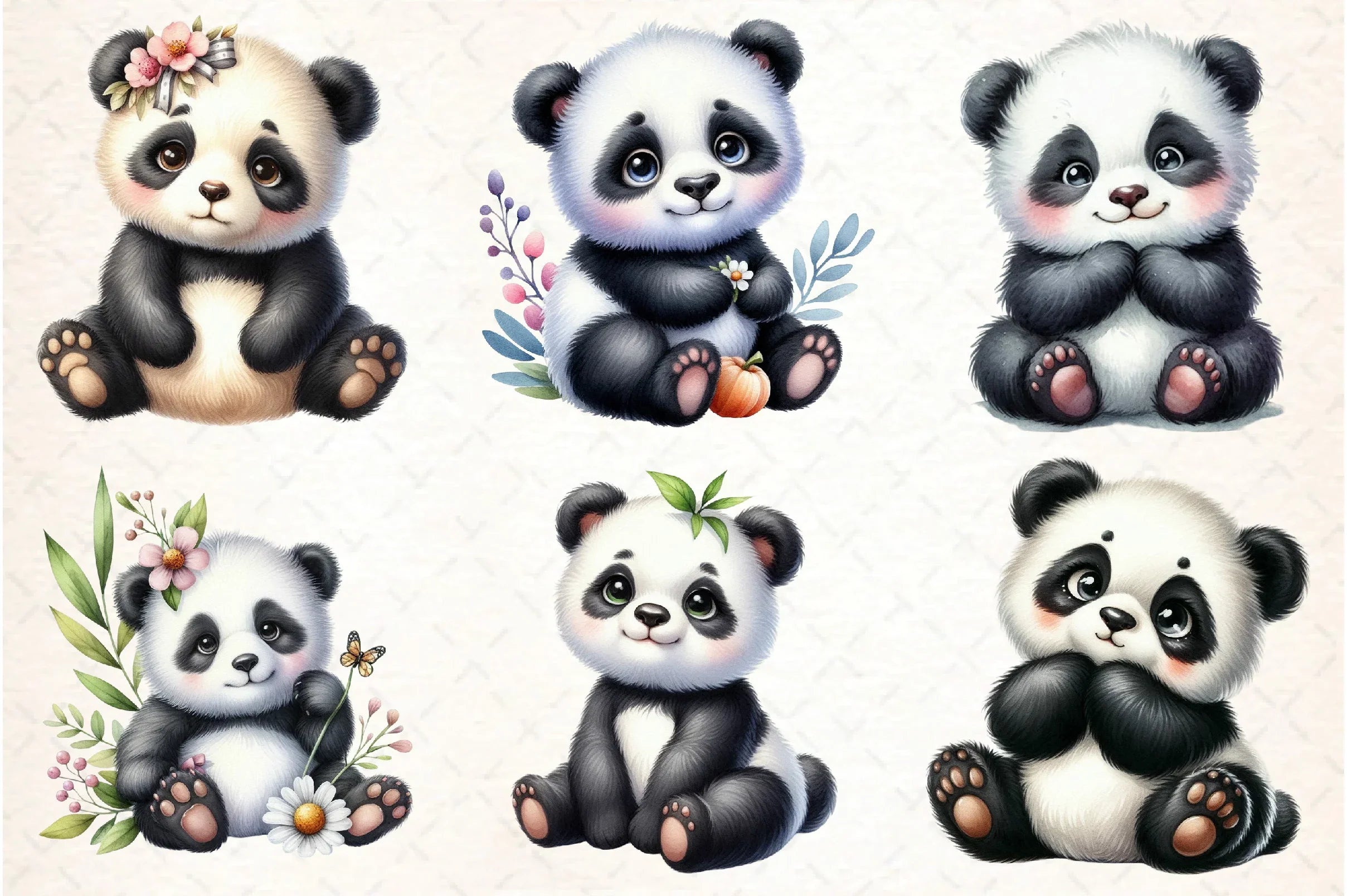 Cute Baby Panda Clipart Bundle - CraftNest - Digital Crafting and Art