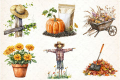 Autumn Garden Clipart Bundle - CraftNest - Digital Crafting and Art