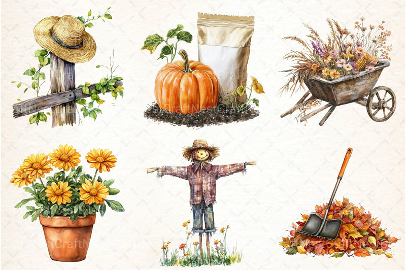 Autumn Garden Clipart Bundle - CraftNest - Digital Crafting and Art