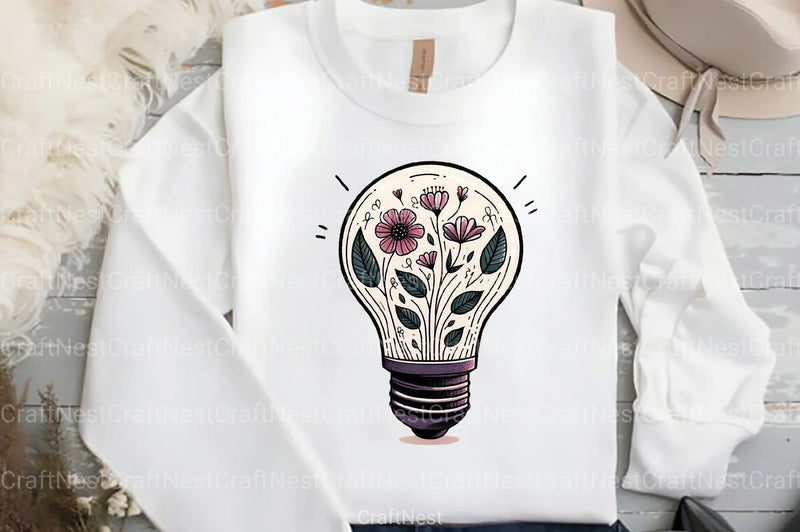 Flower Light Bulb Clipart Bundle - CraftNest - Digital Crafting and Art