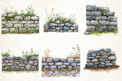 Stone Wall Clipart Bundles - CraftNest - Digital Crafting and Art