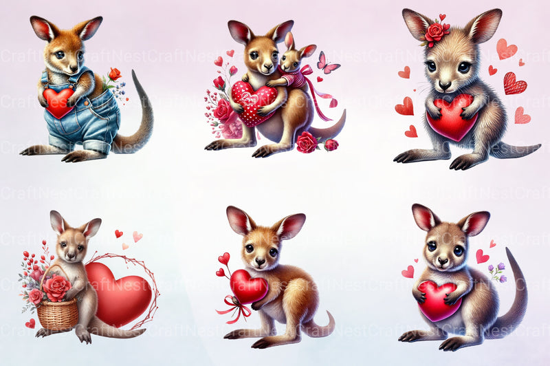 Valentine Kangaroo Clipart Bundle - CraftNest - Digital Crafting and Art