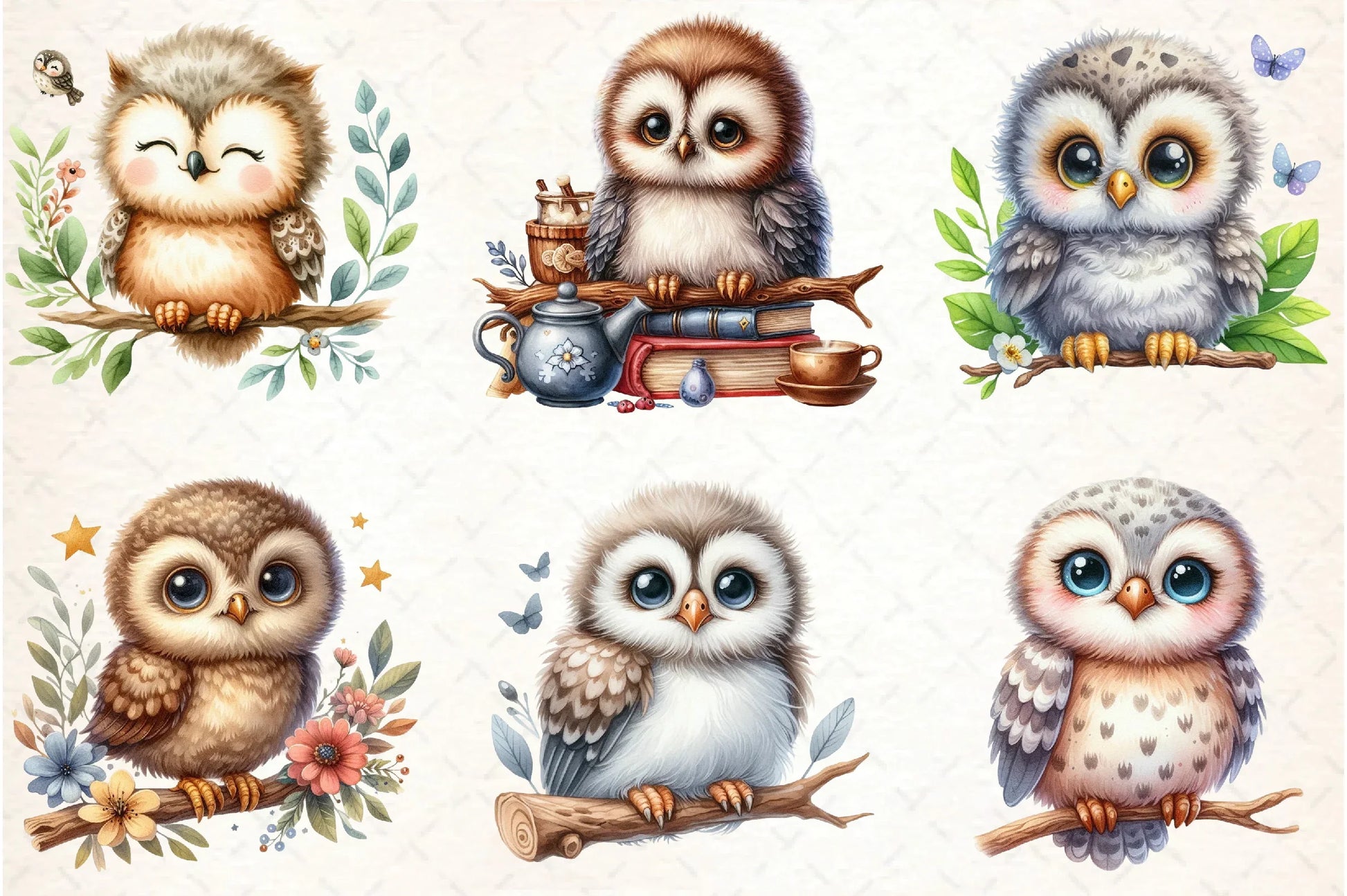 Baby Owl Clipart Bundle - CraftNest - Digital Crafting and Art