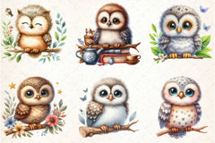 Baby Owl Clipart Bundle - CraftNest - Digital Crafting and Art