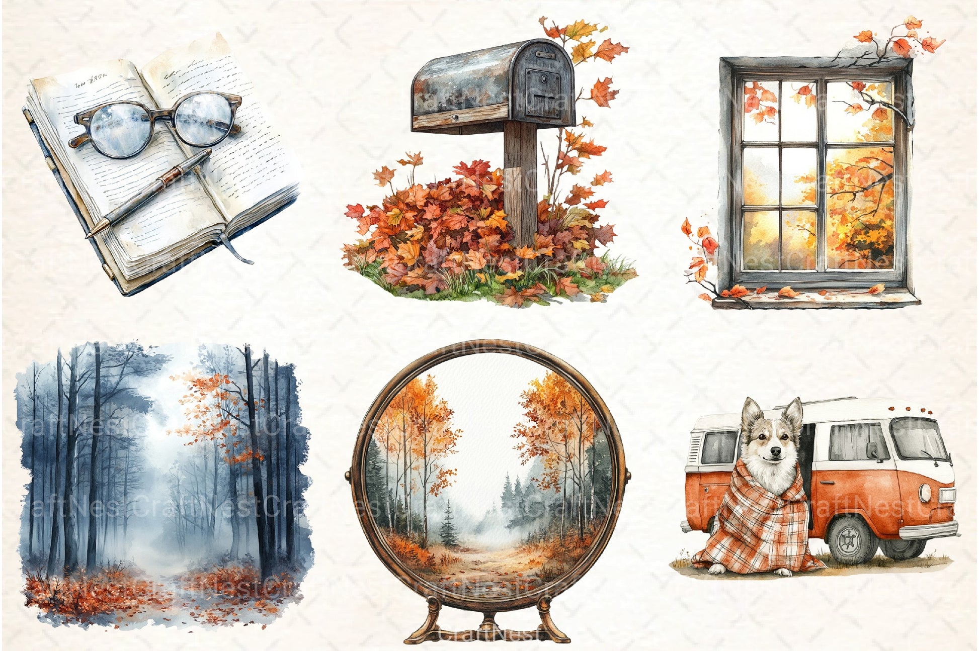 Autumn Chilly Morning Clipart Bundle 4 - CraftNest - Digital Crafting and Art