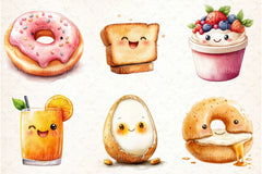 Kawaii Breakfast Clipart Bundle - CraftNest - Digital Crafting and Art