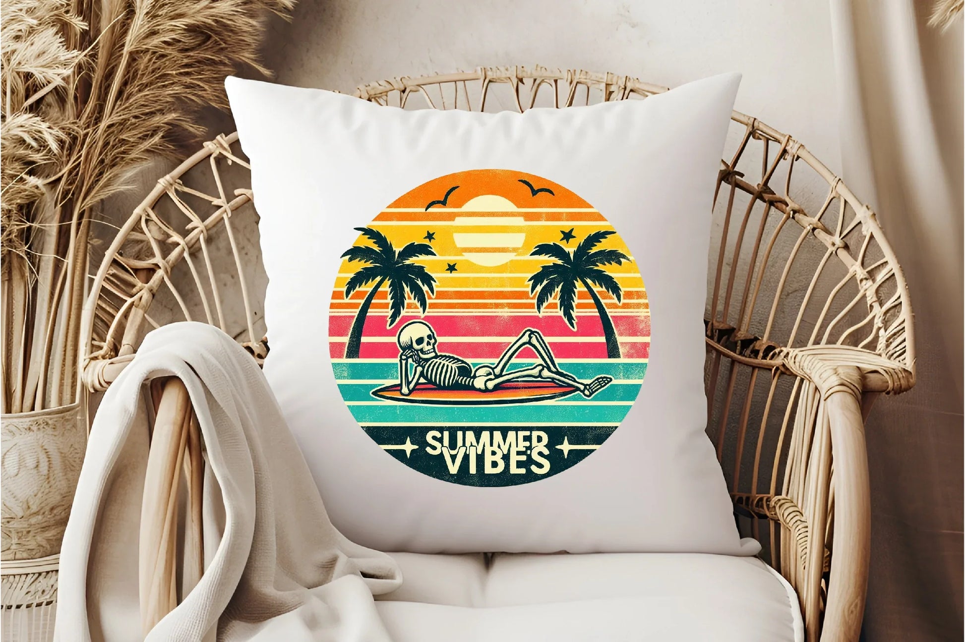 Vintage Summer Vibes Skeleton Design Clipart Bundle - CraftNest - Digital Crafting and Art