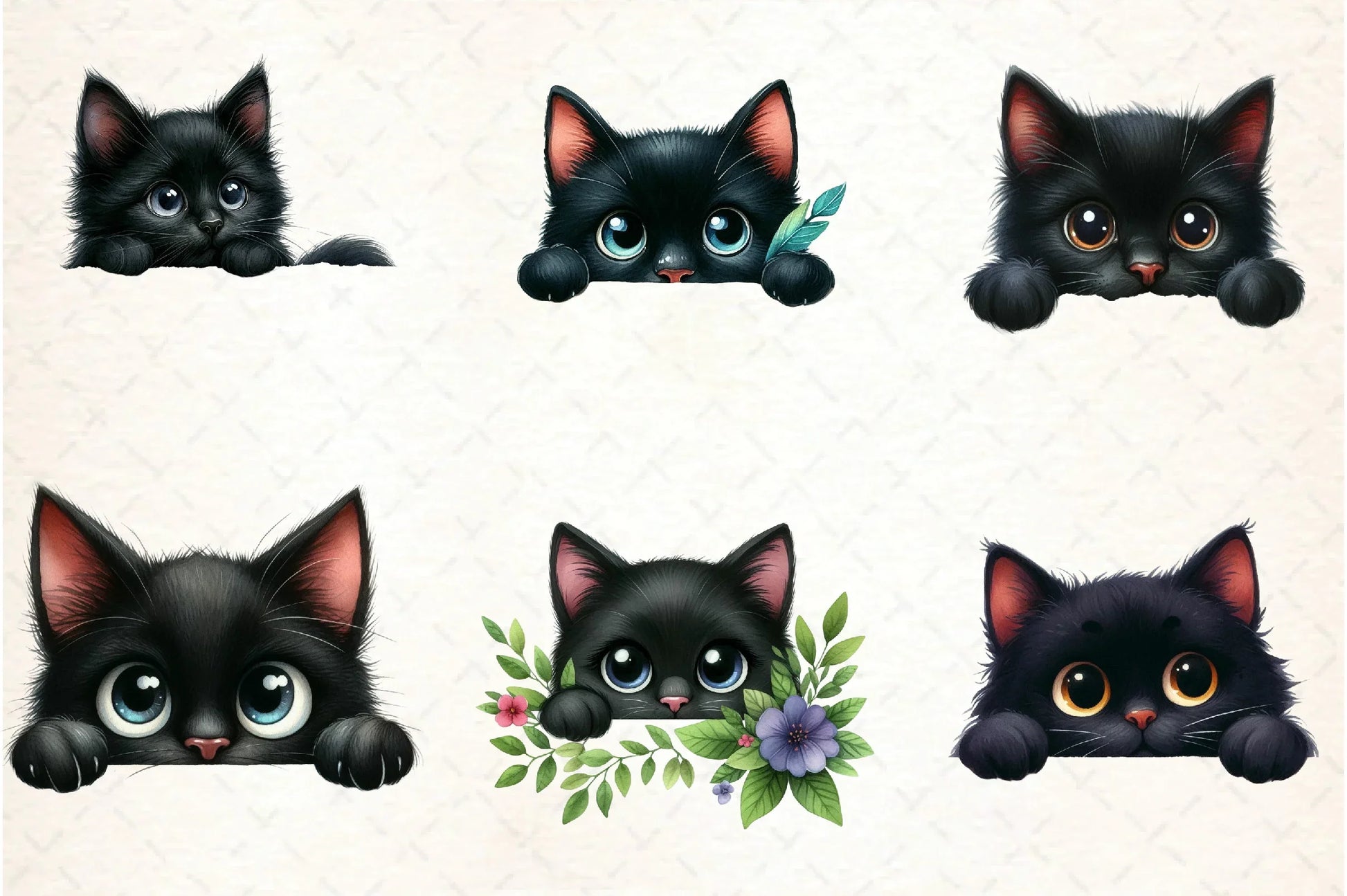 Peeking Black Cat Clipart Bundle - CraftNest - Digital Crafting and Art