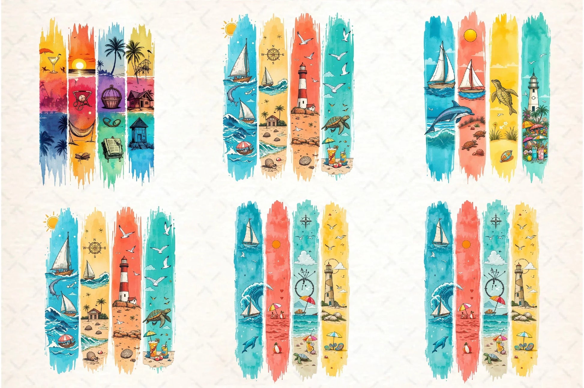 Summer Brushstroke Clipart Bundle - CraftNest - Digital Crafting and Art