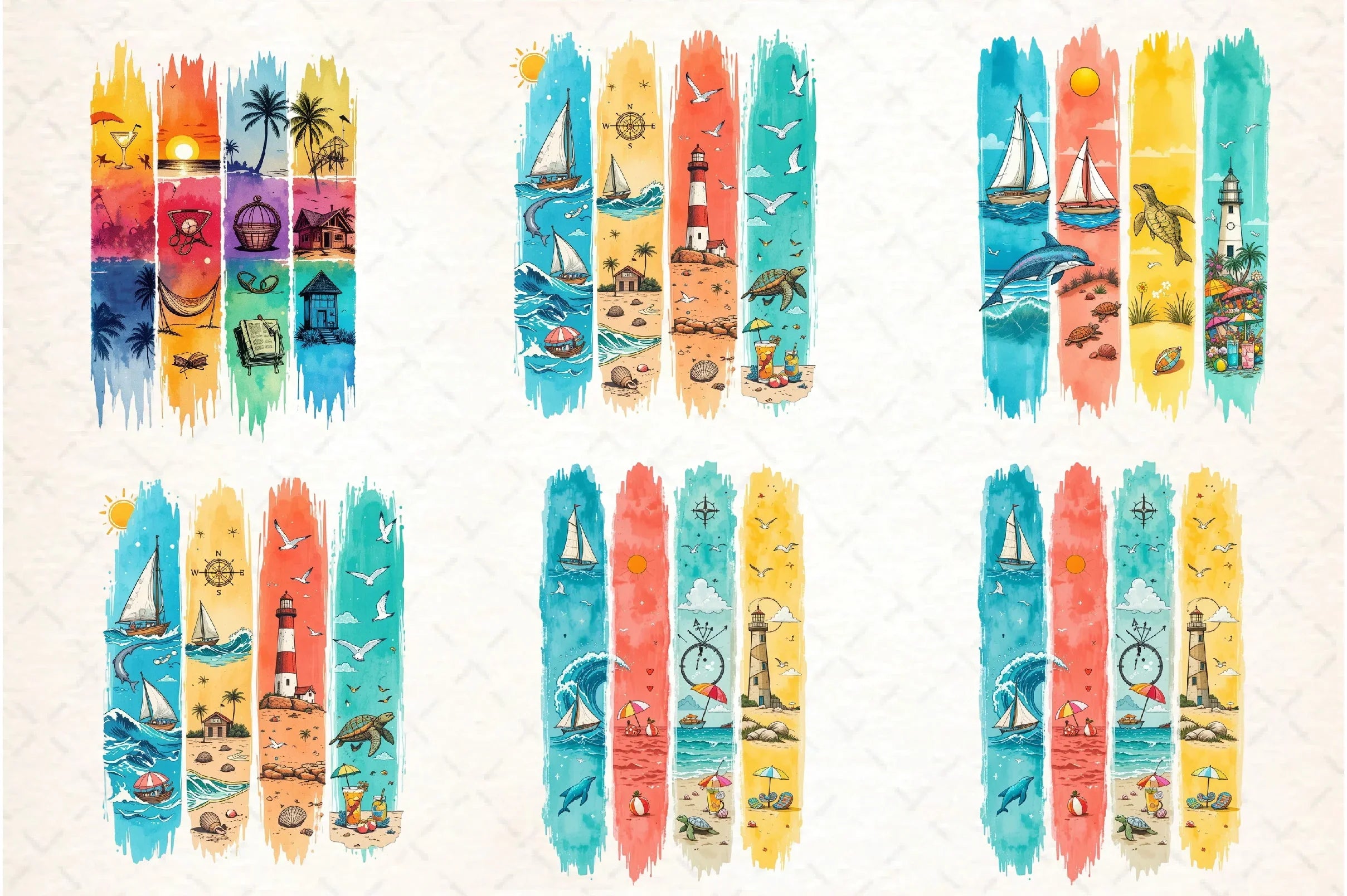 Summer Brushstroke Clipart Bundle - CraftNest - Digital Crafting and Art