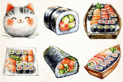 Sushi Japanese Food Clipart Bundle - CraftNest - Digital Crafting and Art
