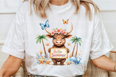 Summer Highland Cow Clipart Bundle 11 - CraftNest - Digital Crafting and Art