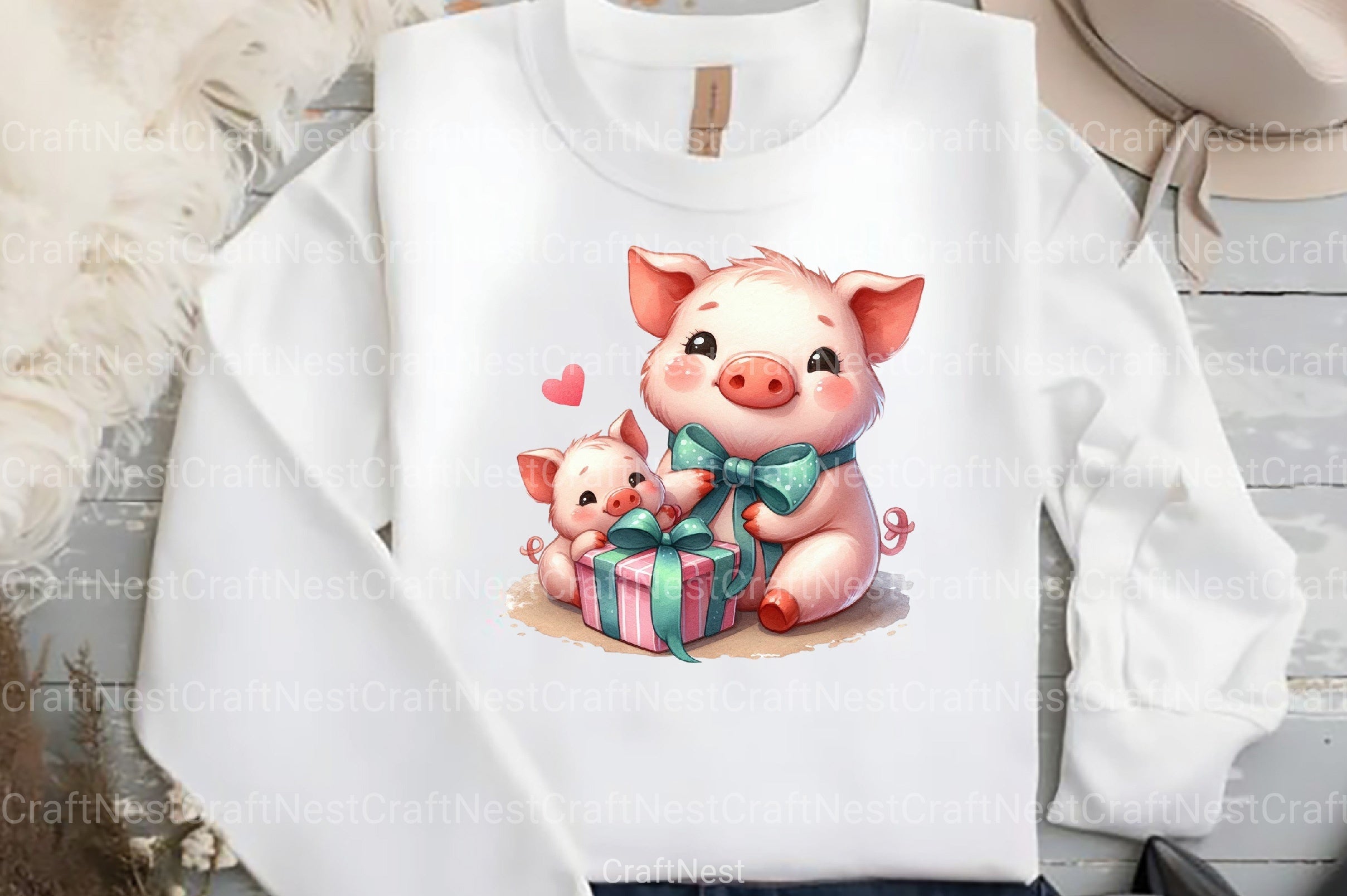 Pig Mother's Day Clipart Bundle - CraftNest - Digital Crafting and Art