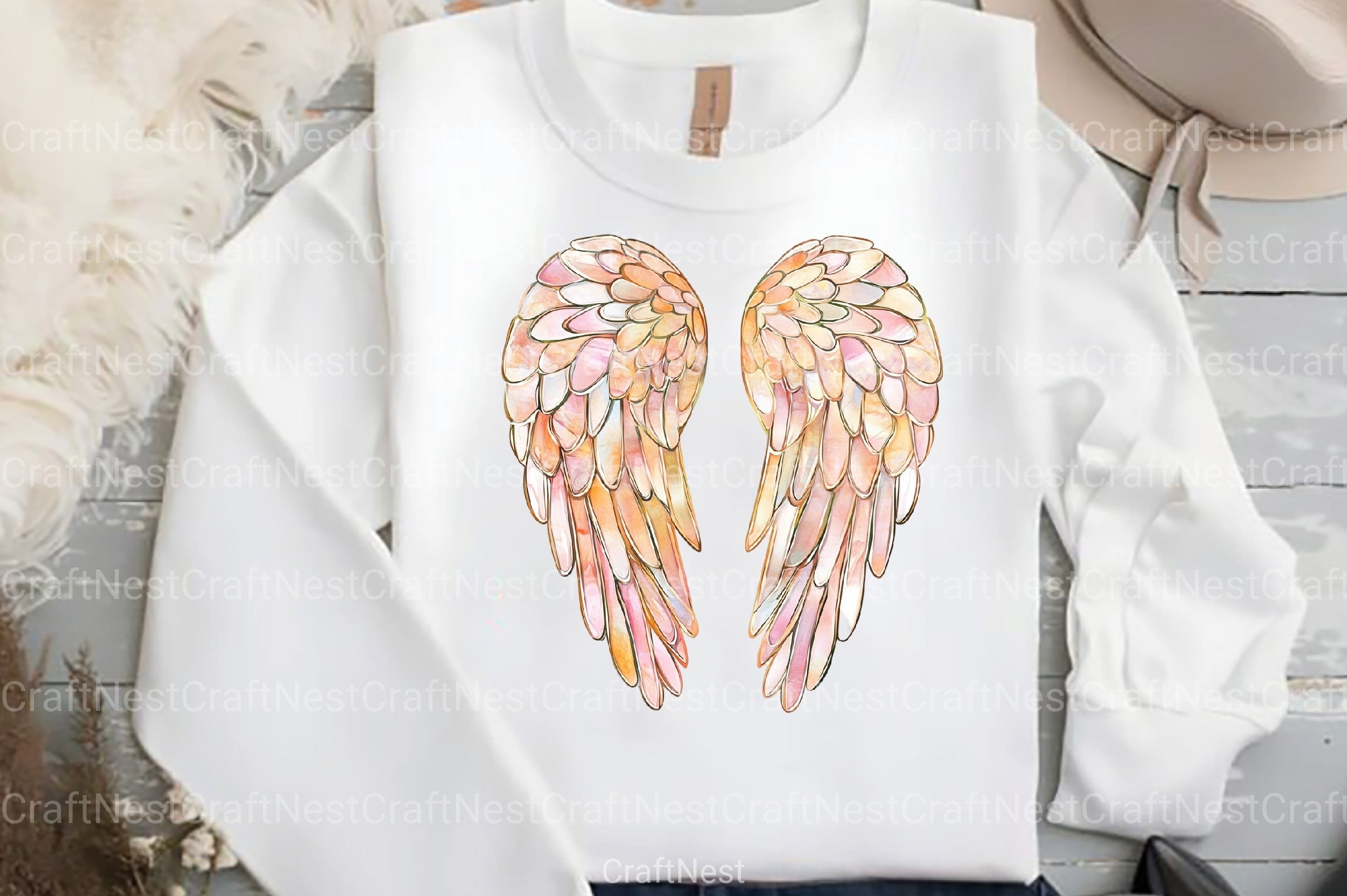 Stained Glass Angel Wings Clipart Bundle 4 - CraftNest - Digital Crafting and Art