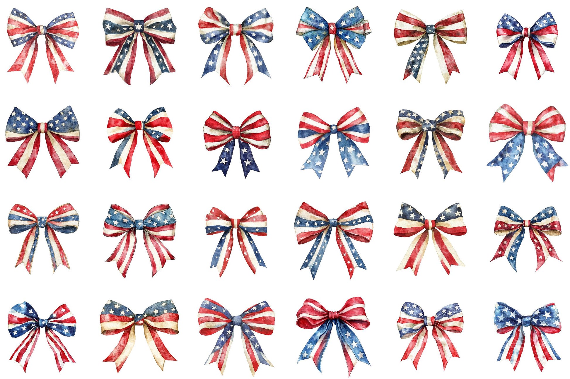 4th of July Bow Sublimation Clipart - CraftNest - Digital Crafting and Art