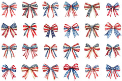4th of July Bow Sublimation Clipart - CraftNest - Digital Crafting and Art