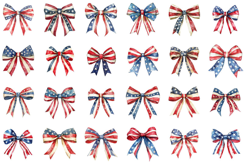 4th of July Bow Sublimation Clipart - CraftNest - Digital Crafting and Art