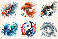 Japanese Koi Fish Clipart Bundle - CraftNest - Digital Crafting and Art