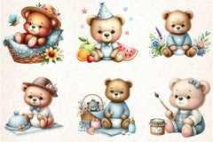 Baby Bear Clipart Bundle - CraftNest - Digital Crafting and Art