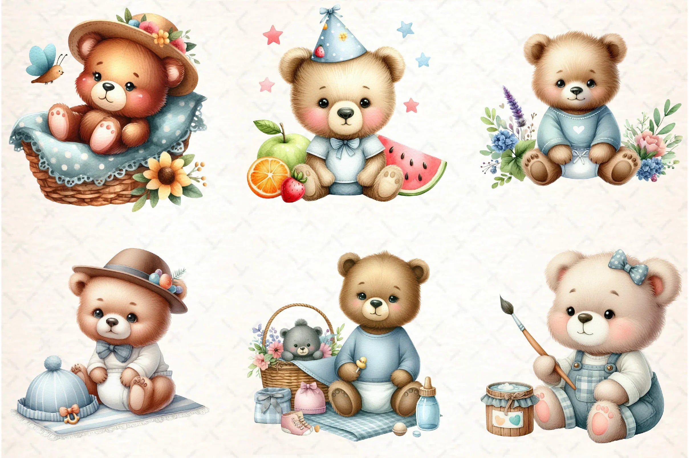 Baby Bear Clipart Bundle - CraftNest - Digital Crafting and Art