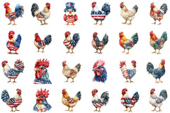 4th of July Chicken Sublimation Clipart - CraftNest - Digital Crafting and Art