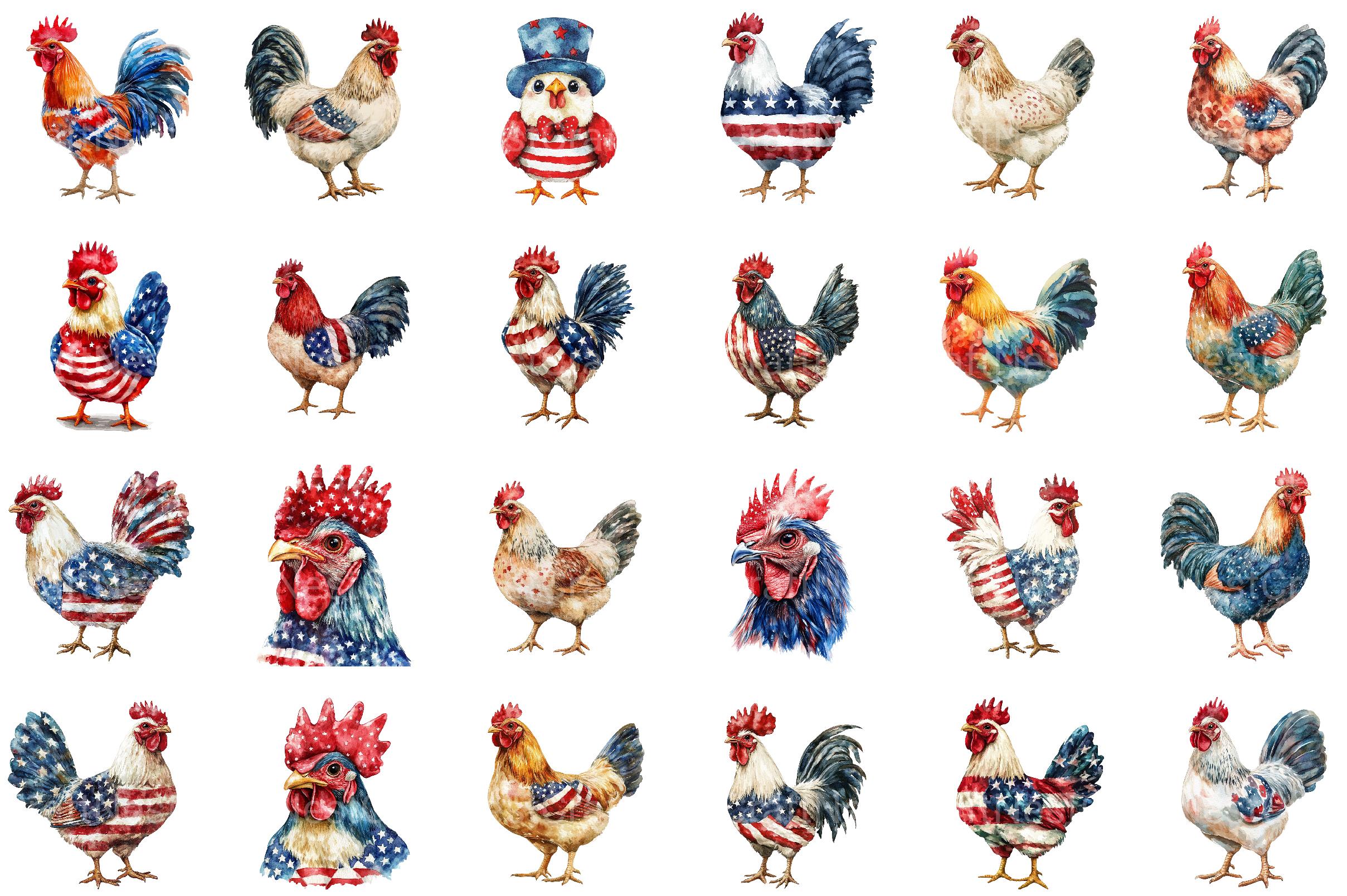 4th of July Chicken Sublimation Clipart - CraftNest - Digital Crafting and Art