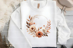 Boho Floral Frame Border Wreath Clipart Bundle - CraftNest - Digital Crafting and Art