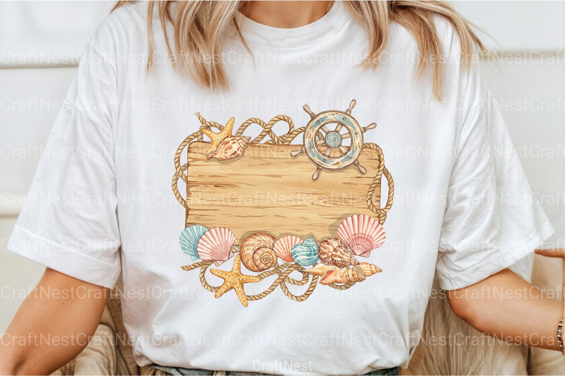 Wooden Board Seashells Clipart Bundle 2 - CraftNest - Digital Crafting and Art