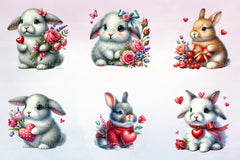 Valentine Rabbit Clipart Bundle - CraftNest - Digital Crafting and Art