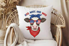 Patriotic 4th of July Cow Clipart Bundle - CraftNest - Digital Crafting and Art