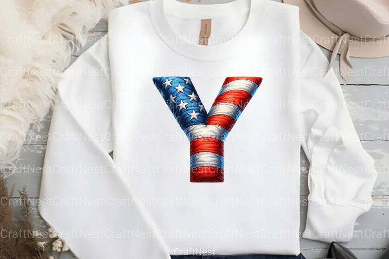 4th July Alphabet & Number Font Clipart Bundle - CraftNest - Digital Crafting and Art