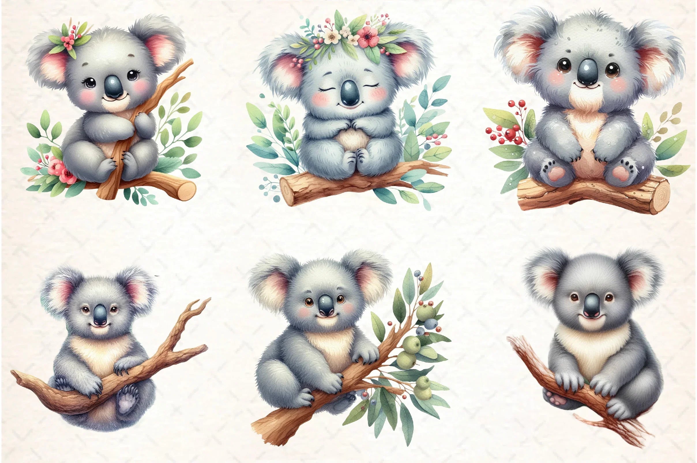 Cute Koala Clipart Bundle - CraftNest - Digital Crafting and Art