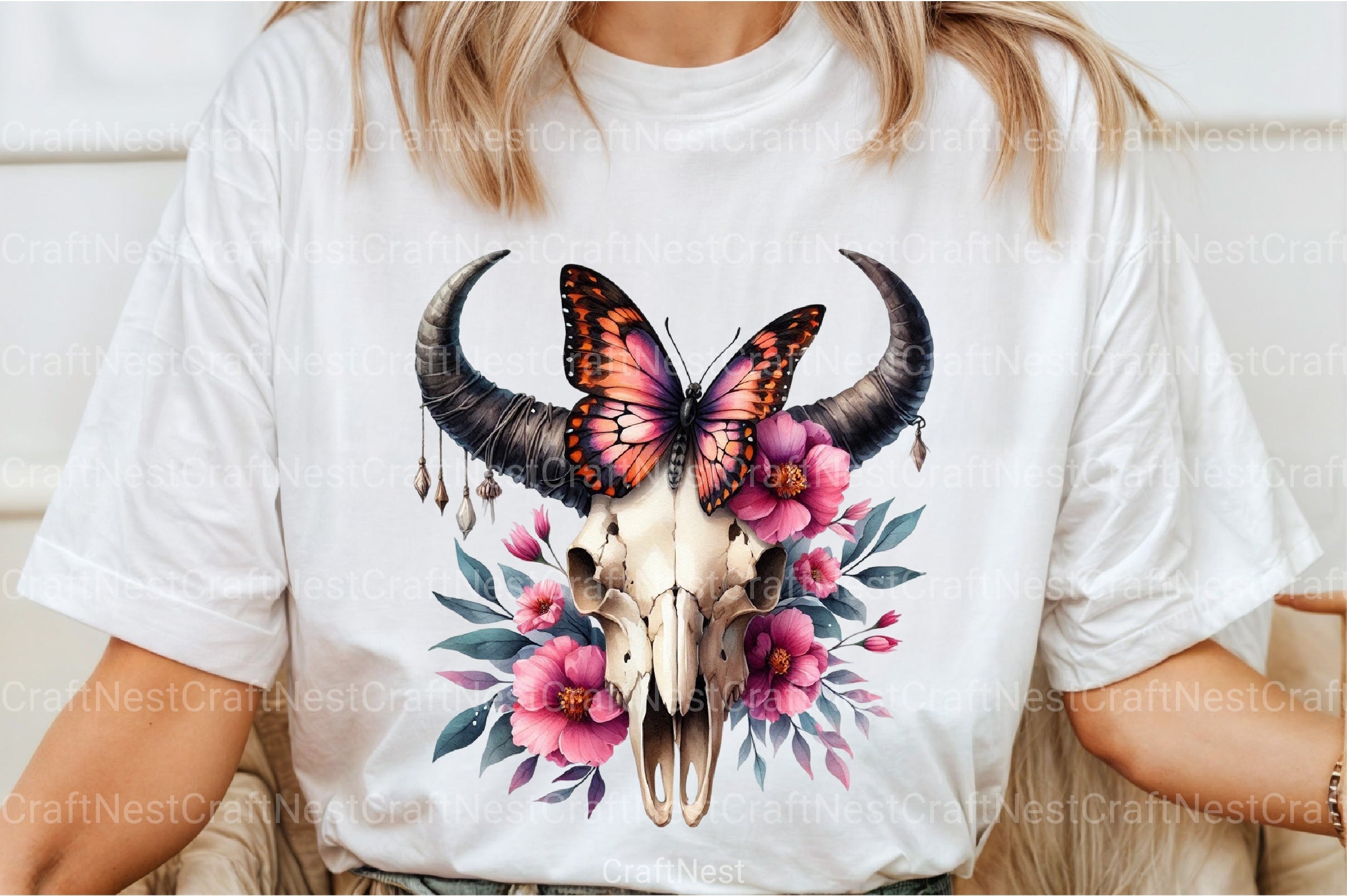 Bull Skull with Horns Clipart Bundle - CraftNest - Digital Crafting and Art