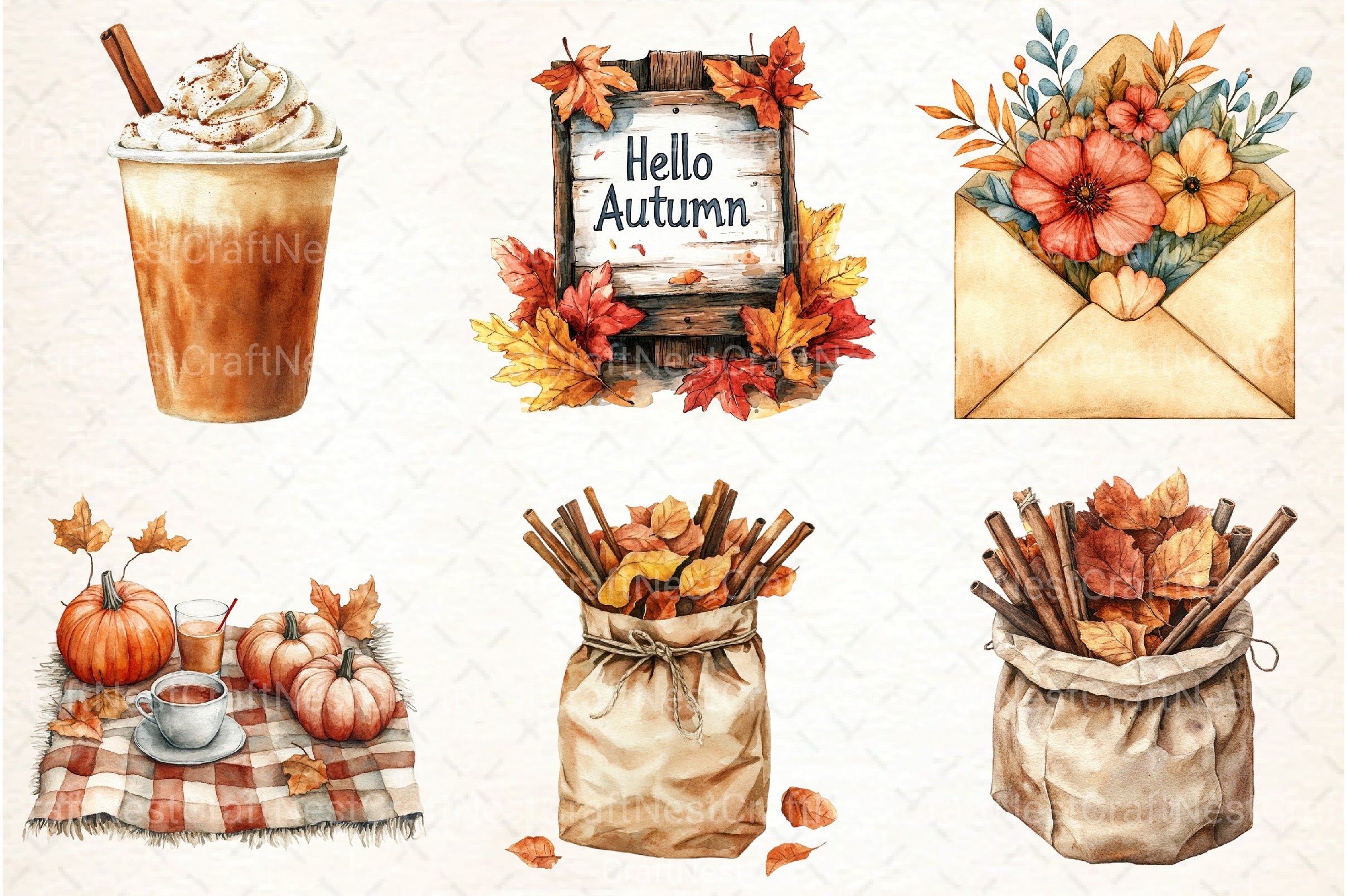 Autumn Collection Clipart Bundle 1 - CraftNest - Digital Crafting and Art