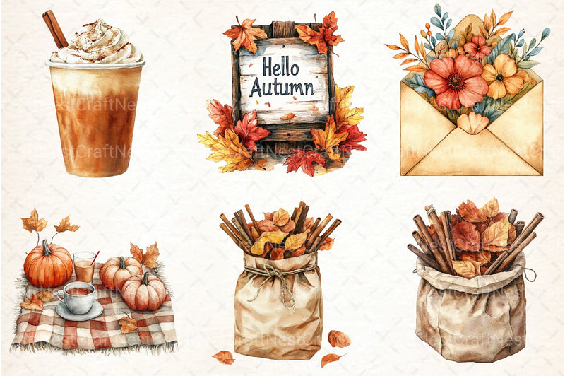 Autumn Collection Clipart Bundle 1 - CraftNest - Digital Crafting and Art