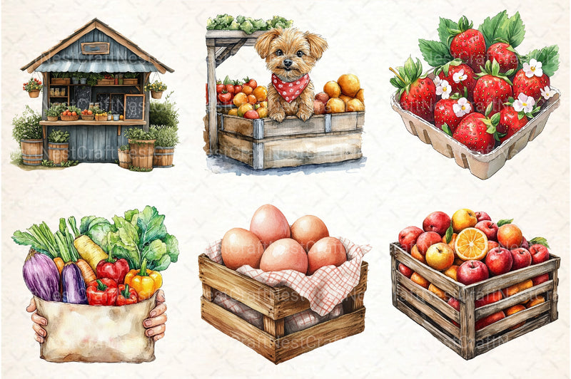 Farmer's Market Clipart Bundle 99 - CraftNest - Digital Crafting and Art