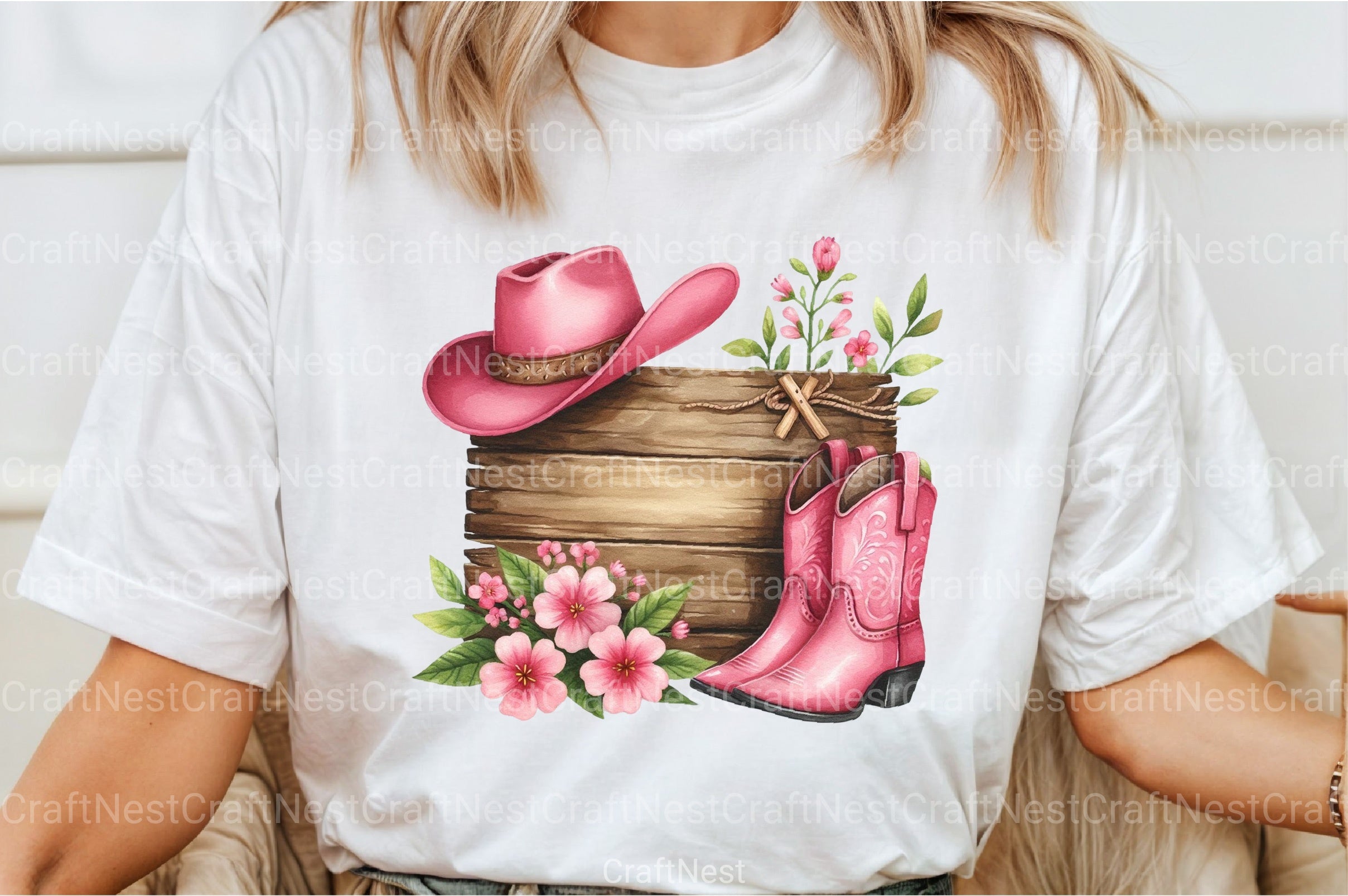 Wooden Sign with Pink Cowboy Hat Clipart Bundle 77 - CraftNest - Digital Crafting and Art