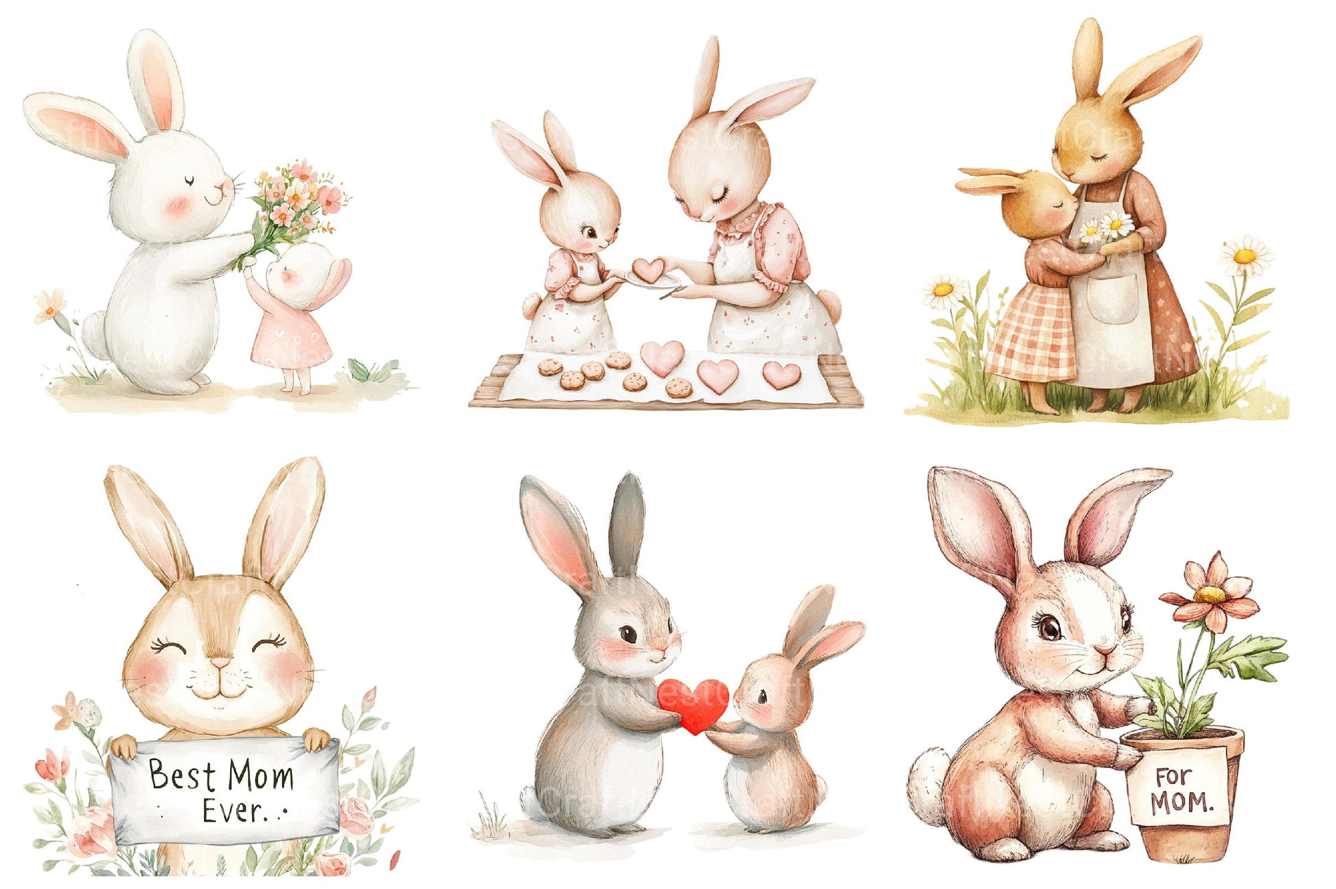 Banny Mothers Day Clipart - CraftNest - Digital Crafting and Art