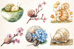 Japanese Snail Clipart Bundle - CraftNest - Digital Crafting and Art