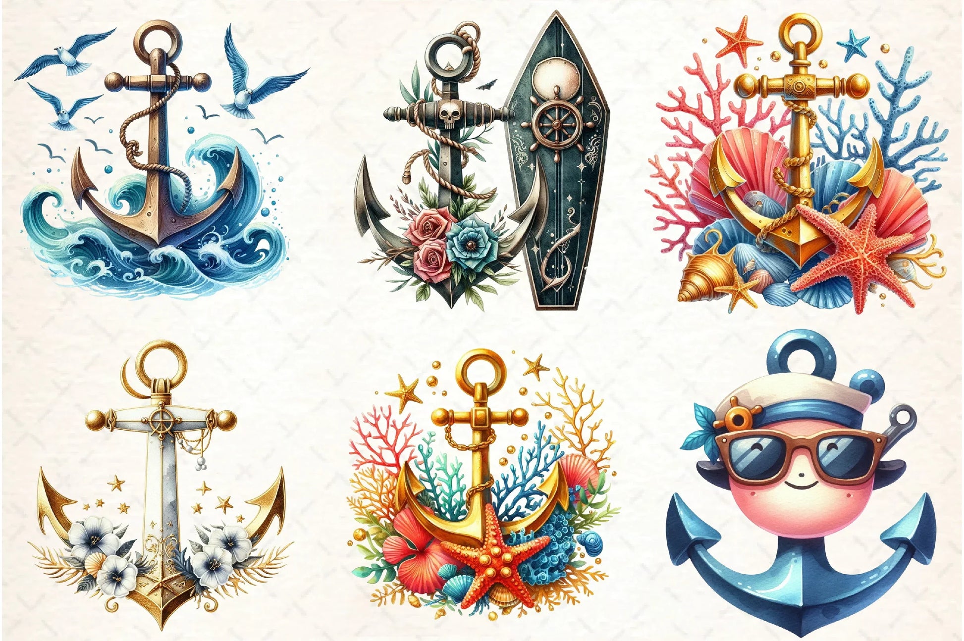 Summer Anchor Clipart Bundle - CraftNest - Digital Crafting and Art