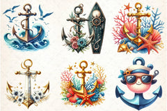 Summer Anchor Clipart Bundle - CraftNest - Digital Crafting and Art
