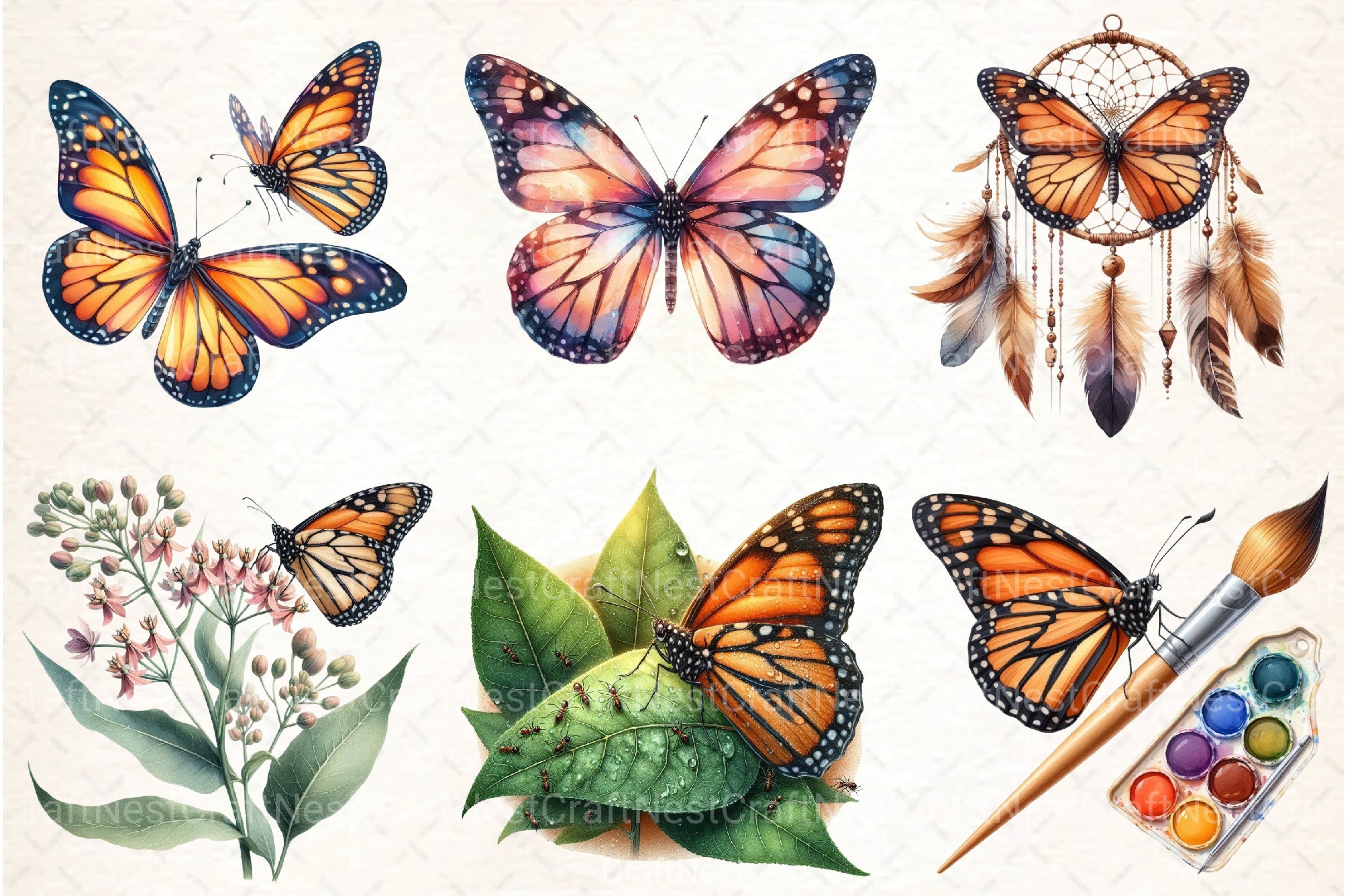 Monarch Butterfly Clipart Bundle 11 - CraftNest - Digital Crafting and Art