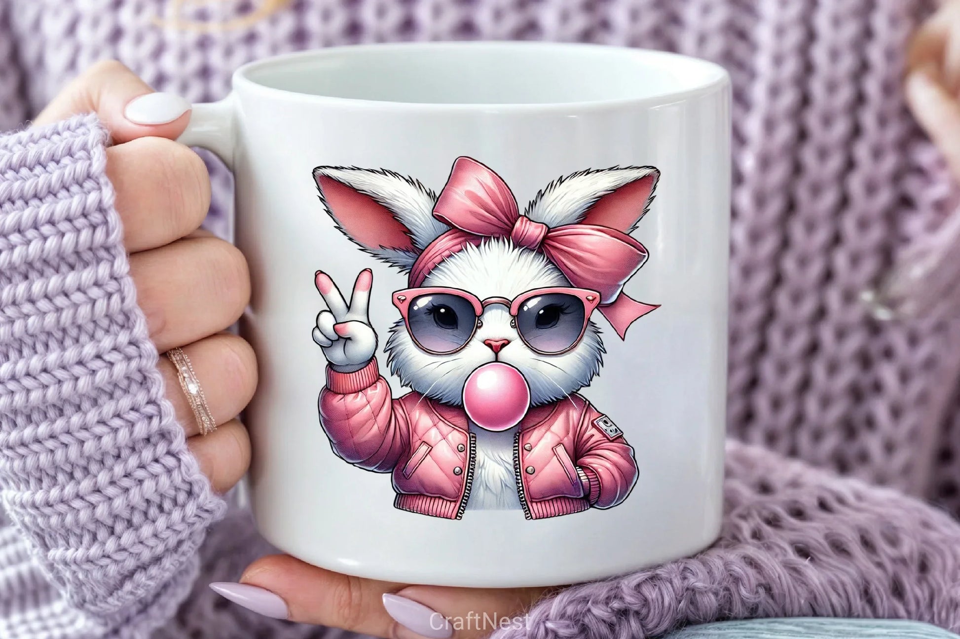 Retro Easter Bunny Bubble Clipart Bundle 1 - CraftNest - Digital Crafting and Art