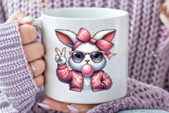 Retro Easter Bunny Bubble Clipart Bundle 1 - CraftNest - Digital Crafting and Art